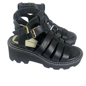 Dolce Vita 6.5 Gladiater sandals Bloomingdales black leather platform streetwear